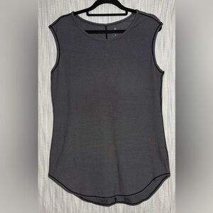 Athleta Black and Gray Striped Tank Top